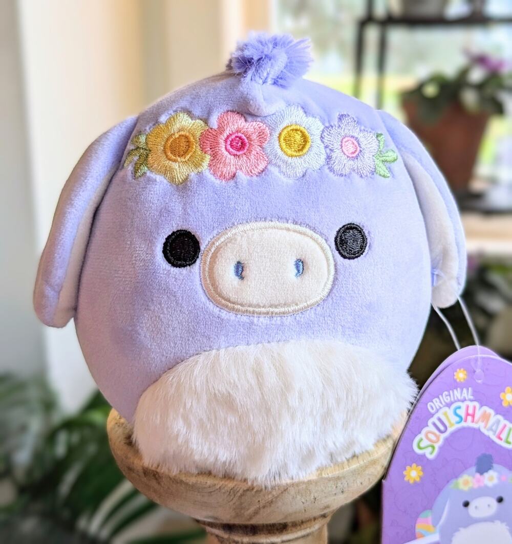 Milanda The Donkey Squishmallow 6" Lilac Stuffed Plush 2024 Flower Crown NEW